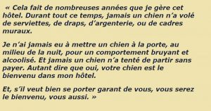 Un Client Demande S'il Peut Séjourner Dans L'hôtel Avec Son Chien. La Réponse Du Directeur Est Extraordinaire !
