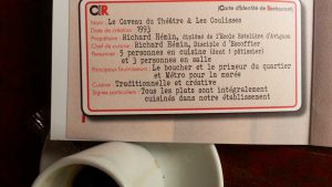 La carte d'identité des restaurants 